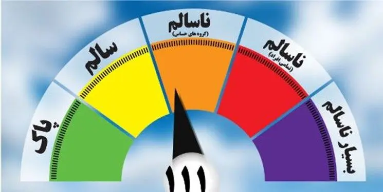 کیفیت هوای تهران با شاخص ۱۱۱ در وضعیت نارنجی قرار دارد